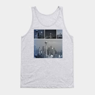 Grey Seattle Space Needle Collage Tank Top
